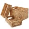 Casafield Set of 2 Water Hyacinth Storage Baskets with Handles - Woven Organizers for Bathroom, Laundry, Pantry, Office, Shelves